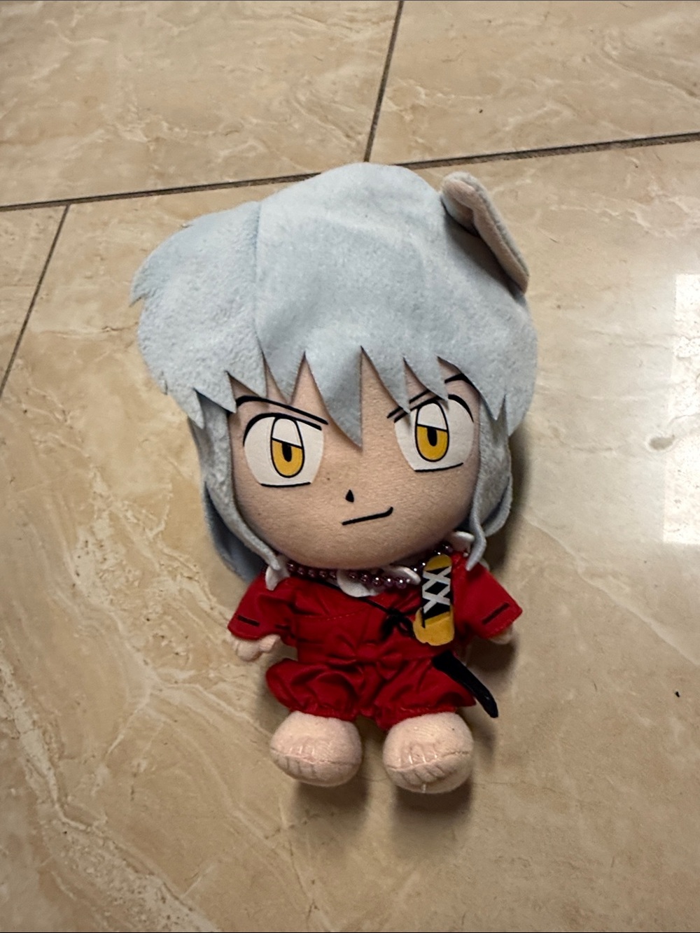 Gray-Haired Red Outfit Plush Toy - Kids Plush Doll anime